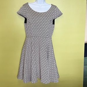 Anthropologie Black and White Geometrical Design Dress